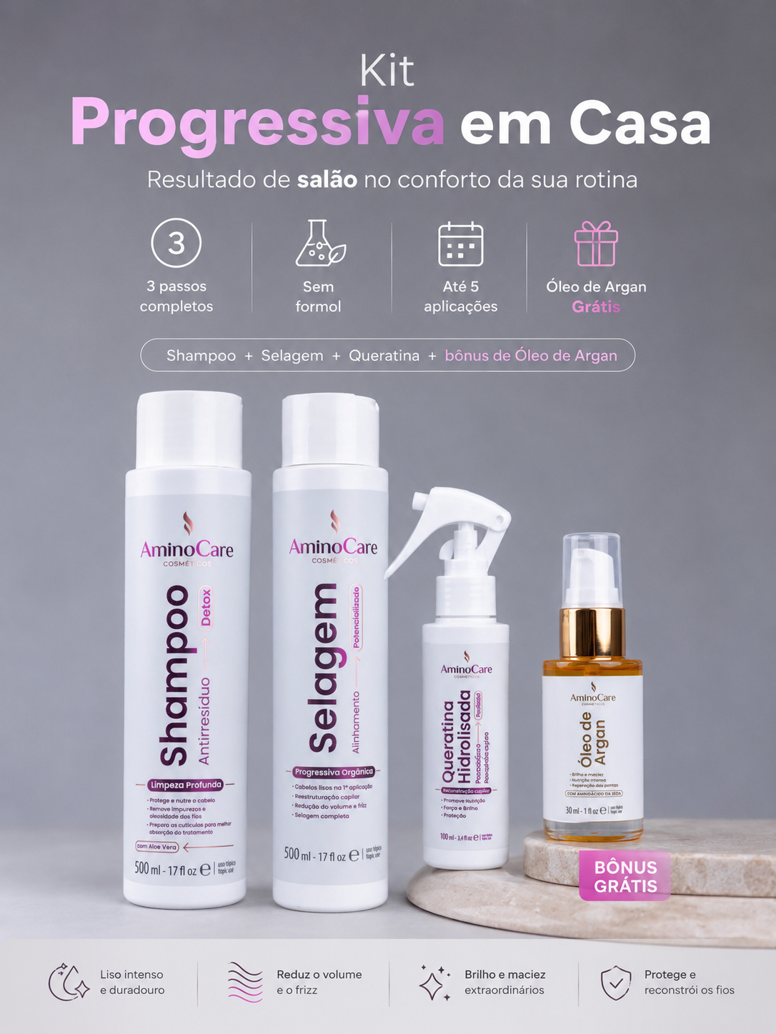 Kit Progressiva Orgânica Sem Formol | 500ml