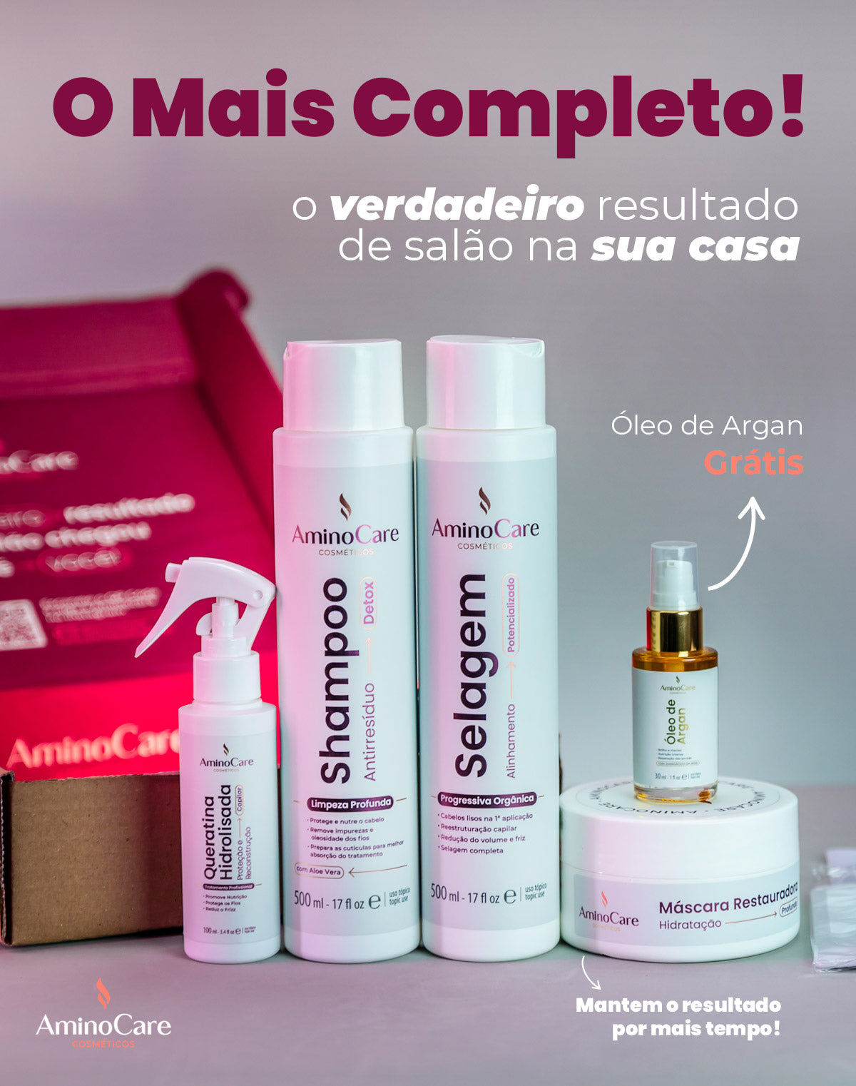 Kit Progressiva Orgânica Premium Sem Formol | 500ml